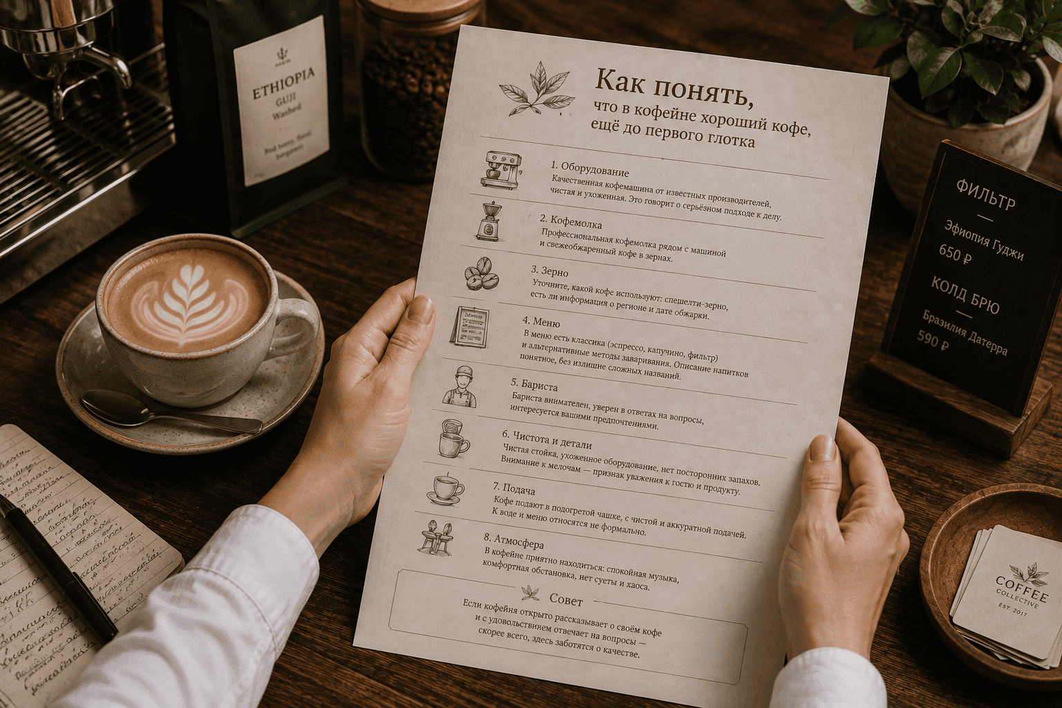 Как понять, что в кофейне хороший кофе, ещё до первого глотка